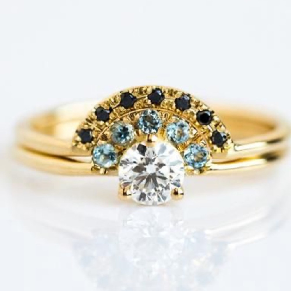 •stacked moonstone ring•